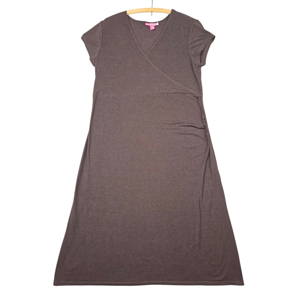 Liz Lange for Target Maternity Faux Wrap Maxi Dress Brown Sz L